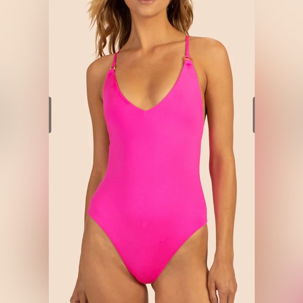 Trina Turk HIGH LEG MAILLOT one piece swimsuit NWT size 10